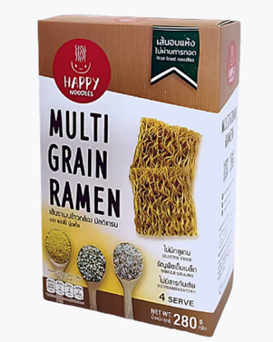 Лапша Рамен Мультизлаковая Happy Noodle, 280 г (4 порции х 70г)