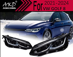 Передние фары на Volkswagen Golf 2019-24 тюнинг FULL LED