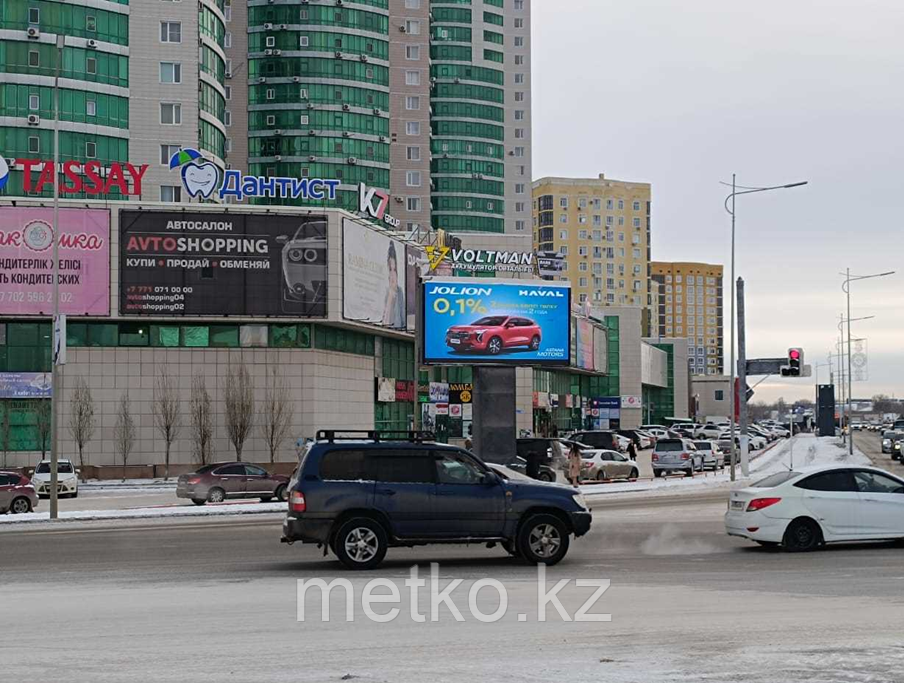 LED - экран: Пр. Абилкайыр хана –ул. М. Маметовой Сторона А
