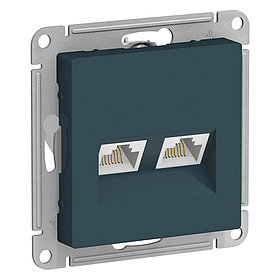 ATLASDESIGN РОЗЕТКА двойная компьютерная RJ45+RJ45, кат.5Е, механизм, ИЗУМРУД
