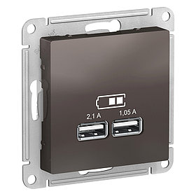 ATLASDESIGN USB РОЗЕТКА A+A, 5В/2,1 А, 2х5В/1,05 А, механизм, МОККО