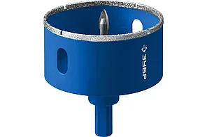 Коронка алмазная с центрирующим сверлом для дрели d 102 мм по керамике и стеклу, Р60, трехгр хвостовик, ЗУБР Профессионал