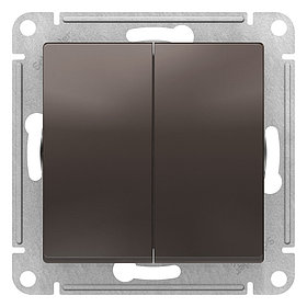 ATLASDESIGN 2-клавишный ПЕРЕКЛЮЧАТЕЛЬ, перекрестный, 2 x сх. 7, 10АХ, механизм, МОККО