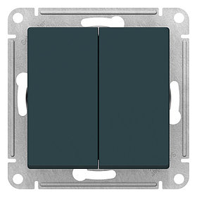 ATLASDESIGN 2-клавишный ПЕРЕКЛЮЧАТЕЛЬ, перекрестный, 2 x сх. 7, 10АХ, механизм, ИЗУМРУД