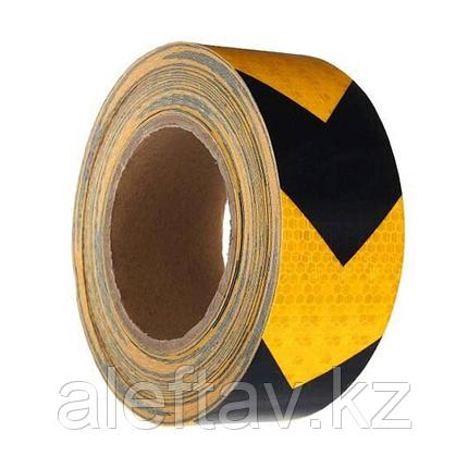 Алмазная светоотражающая лента желтая-черная Елочка, 50 мм х 45.7 м, фото 1
