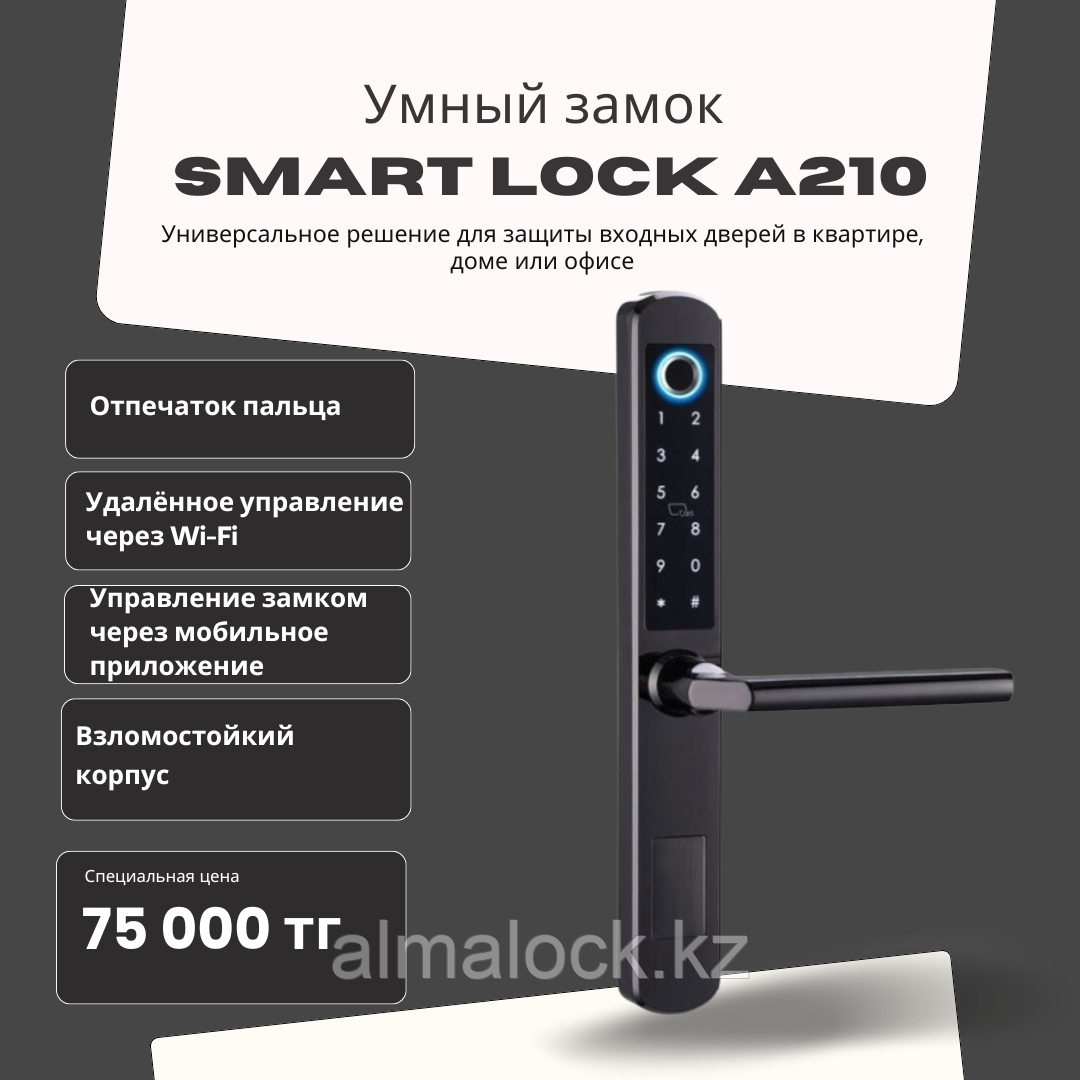 Умный замок Smart Lock A210 — многофункциональная защита с Wi-Fi и биометрией