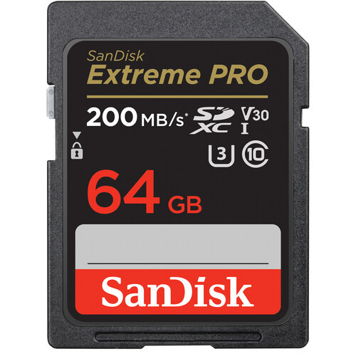 Карта памяти SanDisk 64 Gb Extreme PRO UHS-I SDXC 200 Mb/s, фото 1