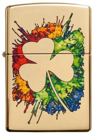 Zippo бензиновая зажигалка Graffiti Clover 49125 254B, латунь, фото 1