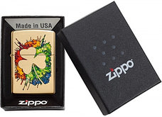 Zippo бензиновая зажигалка Graffiti Clover 49125 254B, латунь, фото 5