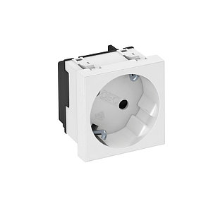 Розетка 1я с з/к под углом 33° штор.16А 250В (45х45 мм Modul45) бел. STD-D3S RW1 OBO Bettermann