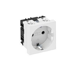 Розетка 1я с з/к под углом 0° штор.16А 250В (45х45мм Modul45) бел. STD-D0 RW1 OBO Bettermann