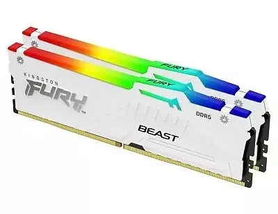 Оперативная память 32GB Kit (2x16) DDR5 5600MHz Kingston FURY Beast Whit RGB KF556C36BWEAK2-32