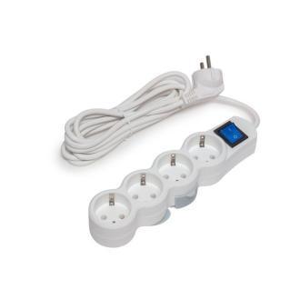 Сетевой фильтр SVC ZP4S-30M, 4 розетки, 3 м, белый