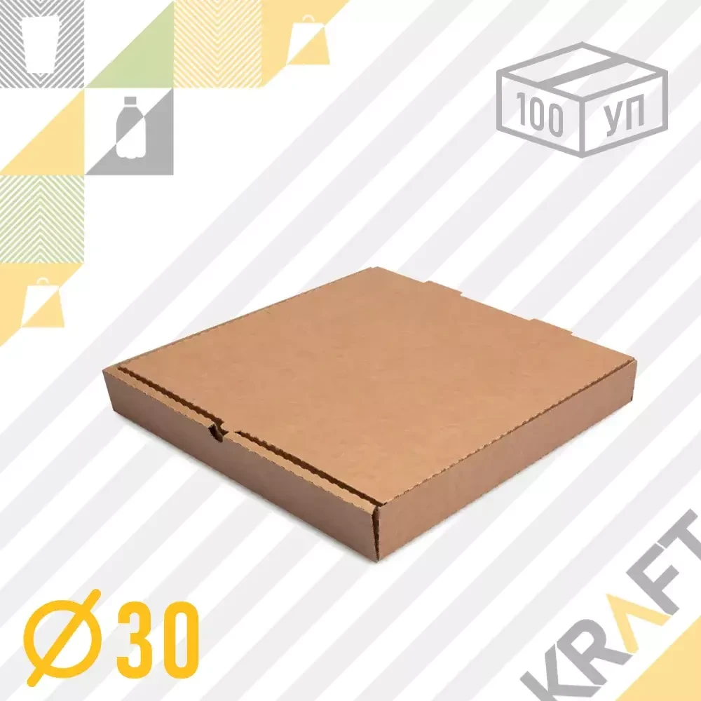 Коробка для пиццы Бурая 300*300*40 SA (50шт/уп), фото 1