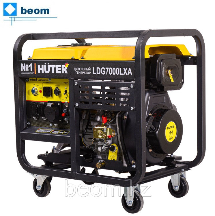 Дизельный генератор Huter LDG 7000LXА ( 5.5 кВт | 220В | бак, л 14 | Вес, кг 114.8 | Расход топлива, г/кВтч 375 | Ручной, АВР )