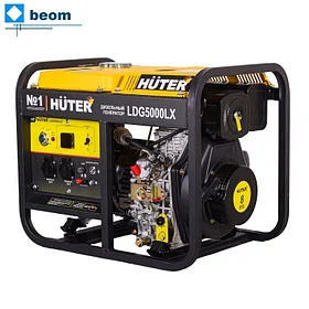 Дизельный генератор Huter LDG 5000LX  ( 3 кВт | 220В | бак, л 14 | Вес, кг 79 | Расход топлива, г/кВтч 375 | электростартер )