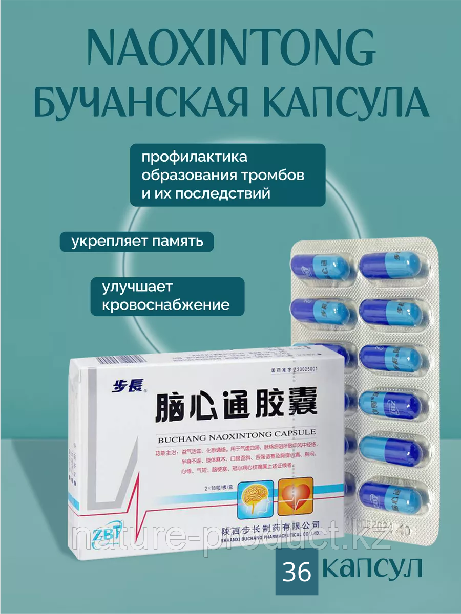 Бучанская капсула при инсульте и ишемии "Наосиньтун" (Buchang Naoxintong Capsule) 36 шт.