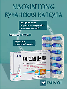 "Наосинтонг" инсульт пен ишемияға арналған Бучан капсуласы (Buchang Naoxintong капсуласы) 36 дана.