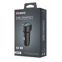 Зарядное устройство автомобильное Olmio АЗУ 48W PD QC черный