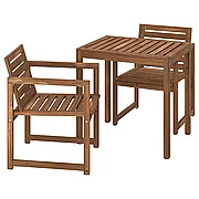 Стол+2 стула НЭММАРЁ стол+2 стула, уличный, светло-коричневый, 75 см ИКЕА, IKEA