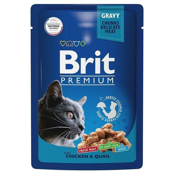 Brit Корм для кошек Цыпленок и перепелка в соусе, 85 г