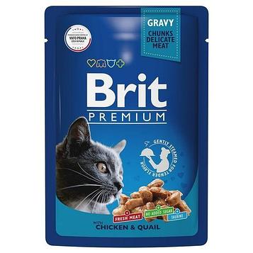 Brit Корм для кошек Цыпленок и перепелка в соусе, 85 г