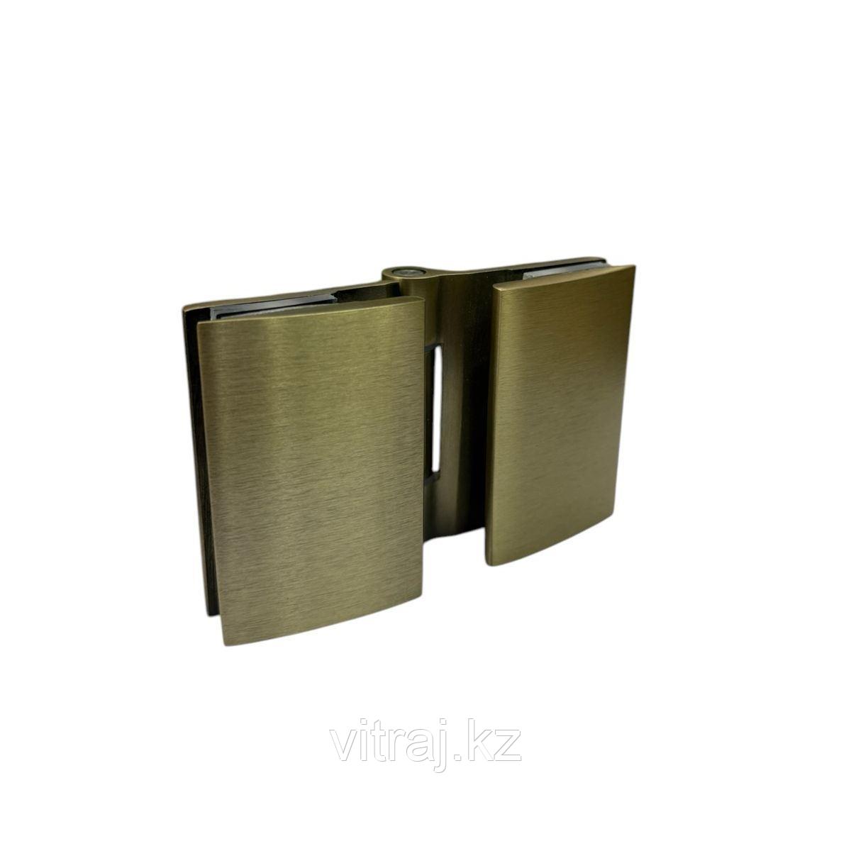 Петля Bergamo без крышек, стекло-стекло 180˚  | внутренее открывание | FGD-383 BR | Бронзовая, фото 1