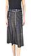 Женская Юбка Клиньями Полу-расклешенный крой с Ремнем Черно Серебристого Цвета - фото 2 - id-p97601124