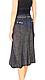 Женская Юбка Клиньями Полу-расклешенный крой с Ремнем Черно Серебристого Цвета - фото 3 - id-p97601124