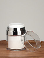 Баночка для хранения, с дозатором, 30 мл, белая, серая