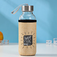 Бутылка для воды в чехле «Идея», 300 мл, h=17.5 см, рисунок МИКС