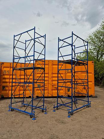 Вышка-тура +3 секции 2х1,2 м на колесах, рабочая высота 5,1 м., продажа вышки туры, фото 2