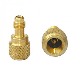 Переходник AD87 R22-R410, мама на фреон R410:1/2"-20UNF(5/16"SAE); папа на фреон R22 (1/4"SAE)