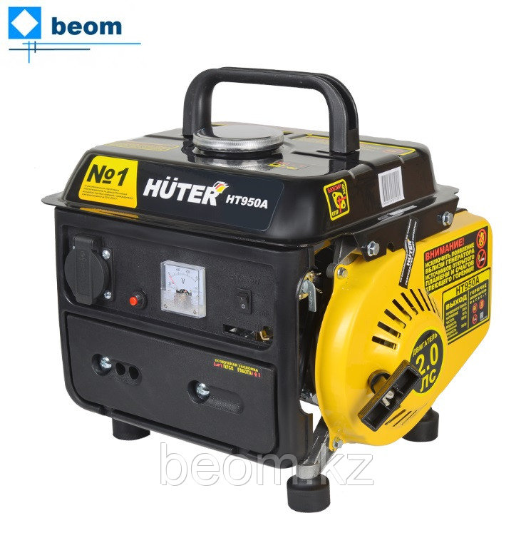 Бензиновый генератор HUTER HT950A (650 Вт | 220 В | бак, л 4,2 | Вес, кг 17 | ручной стартер)