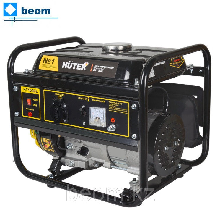 Бензиновый генератор HUTER HT1000L (1000 Вт | 220 В | бак, л 6 | Вес, кг 23.19 | ручной стартер)