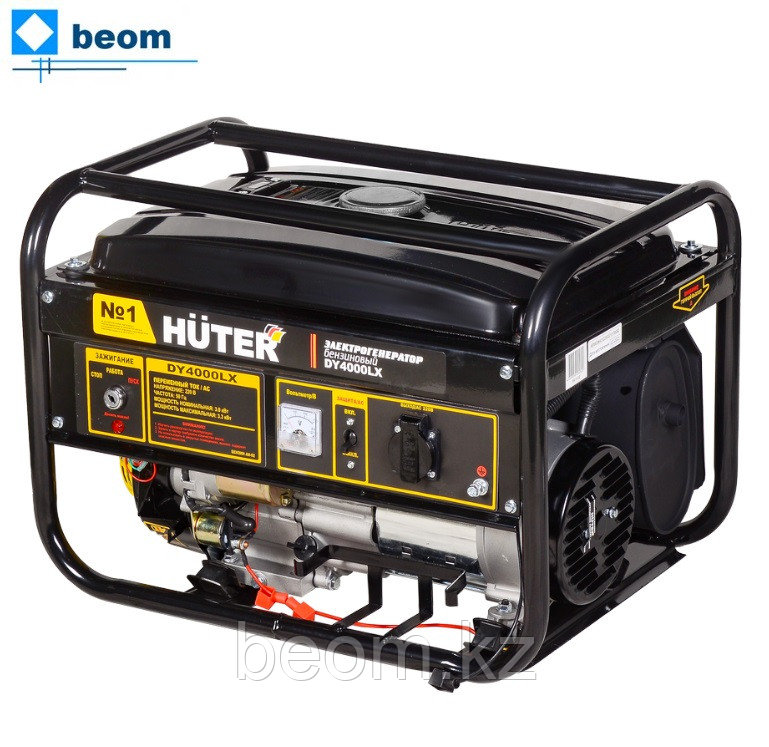 Бензиновый генератор HUTER DY4000LX (3000 Вт | 220 В | бак, л | 15 Вес, кг 40.9 | ручной стартер / электростартер )