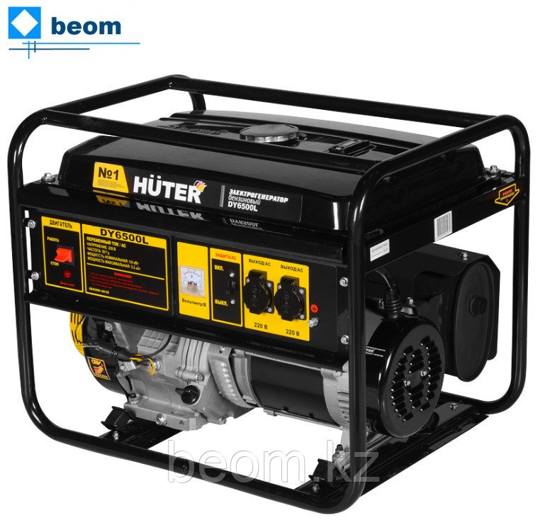 Бензиновый генератор HUTER DY6500L (5000 Вт | 220 В | бак, л 22 | Вес, кг 70.1 | ручной стартер)