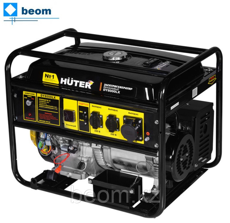 Бензиновый генератор HUTER DY8000LX (6500 Вт | 220 В | бак, л 25 | Вес, кг 80 | ручной стартер / электростартер )