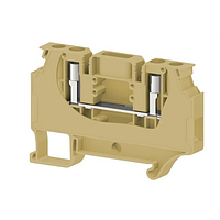 Клеммник измерительный с 2-мя тест.разъемами, 6мм.кв., (Бежевый); WGO D6/NM