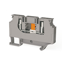 Клеммник измерительный с 2-мя тест.разъемами, 6мм.кв., (серый); WGO 6