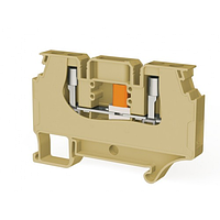 Клеммник измерительный с 2-мя тест.разъемами, 6мм.кв., (бежевый); WGO 6