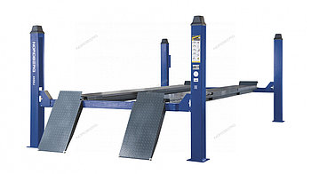 Подъемник четырехстоечный 5 т, без траверсы, для сход-развала, электростопоры, синий