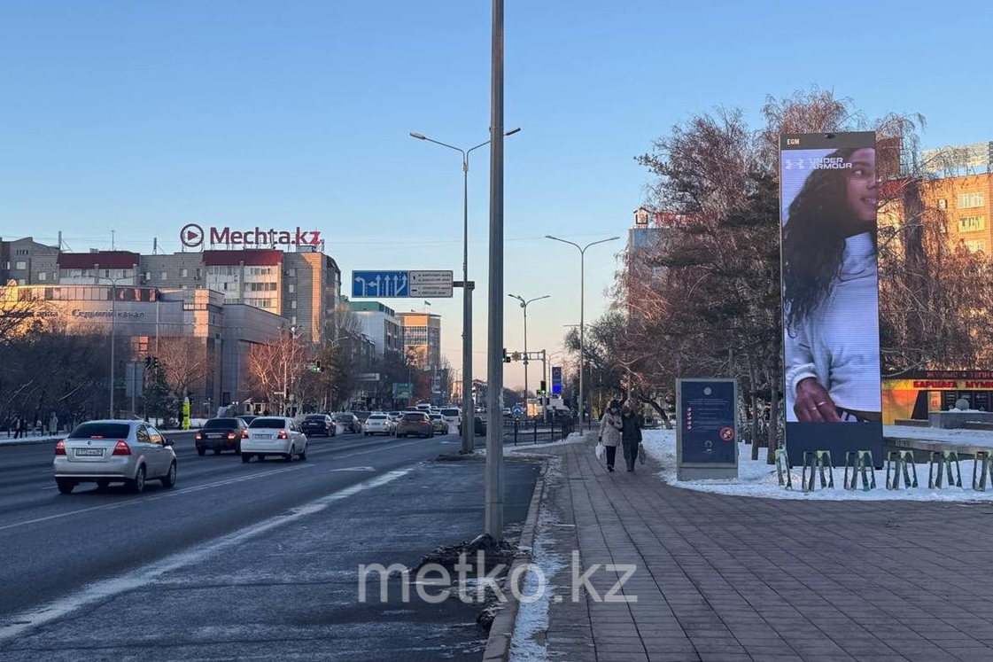 Медиаборд:
Правый берег Район: Байконыр
Дворец »Жастар» (пр. Республики-ул. Сейфуллина)
Сторона А