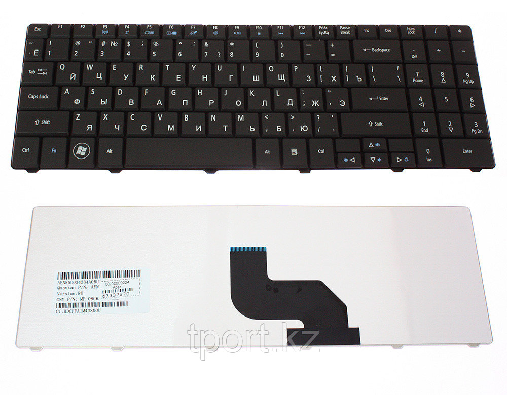 Клавиатура для ноутбука Acer Aspire 5517/ 5516/ E525/ E625/ E725/ G525/ G625/ G725, RU, черная, фото 1