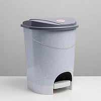Контейнер для мусора, 7 л, с педалью, мраморный