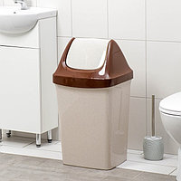 Контейнер для мусора «Свинг», 50 л, цвет бежевый мрамор