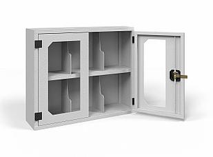 Шкаф для 6 противогазов ХПГ-6, дверцы из акрилового стекла (600х720х200)