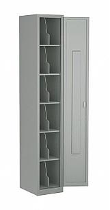 Металлический шкаф для 12 противогазов ХПГ-12, с дверью (1800х300х400)