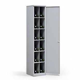 Металлический шкаф для 12 противогазов ХПГ-12, с дверью (1870х380х400)