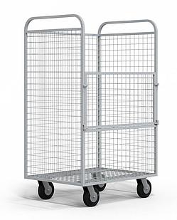 Складская металлическая тележка сетчатая СТК-900 (1550х900х700)